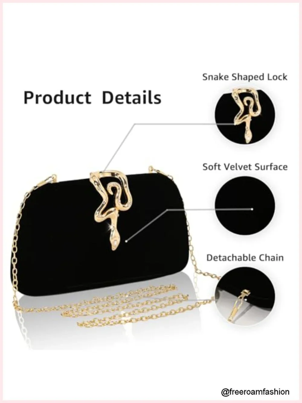 Luxurious Velvet Clutch Purse with Snake-Lock Clasp Formal Evening Crossbody Bag